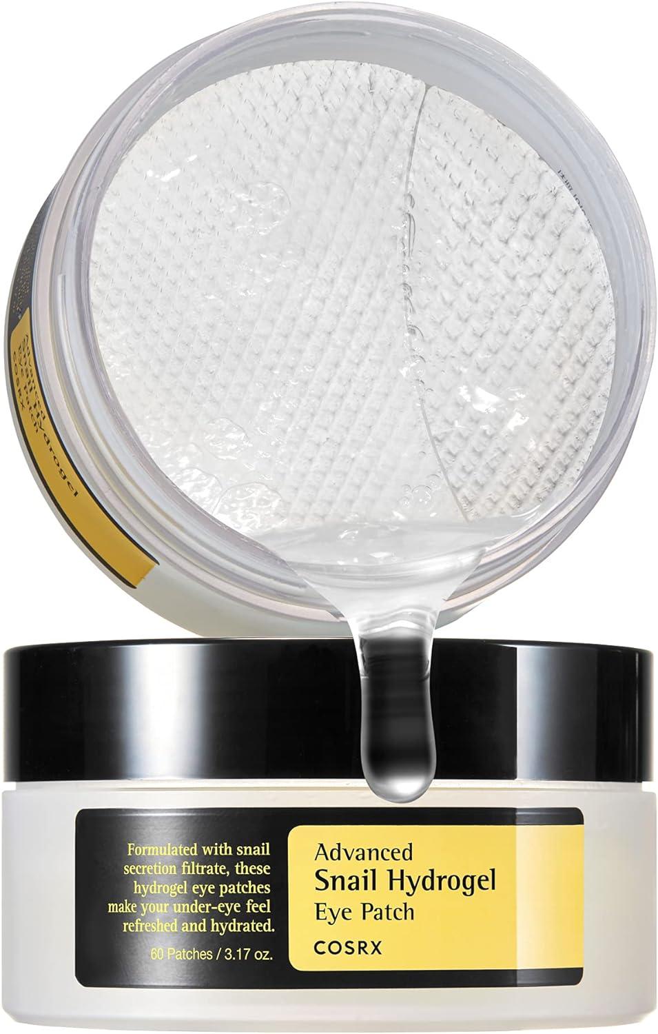 COSRX Advanced Snail Hydrogel Eye Patch 60 patchs (3,17 oz) | Masque sérum gel | Traitement sous les yeux, ridules, yeux gonflés, revitalise, rafraîchit, hydrate | Sans paraben, sans phtalates, soins coréens